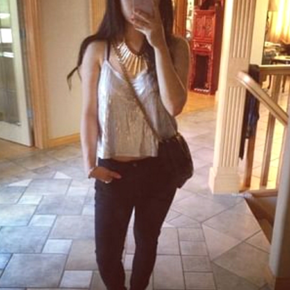 Topshop Silver Metallic Tank Top - Picture 6 of 6